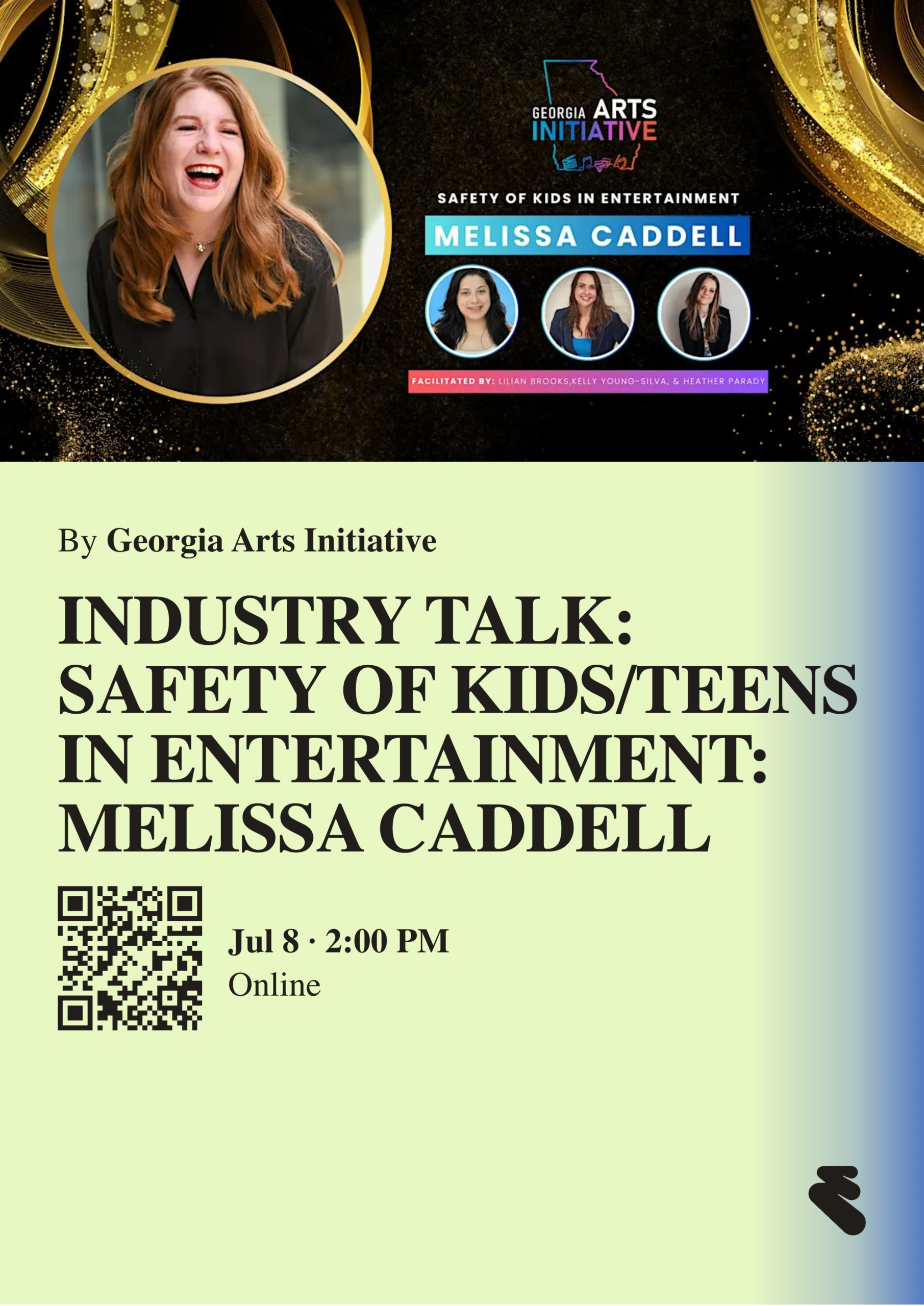 Free online industry talk on child actor safety with Melissa Caddell, July 8 at 2 PM Eastern